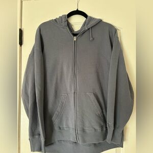 Medium Blue Hollister Zip Up Hoodie